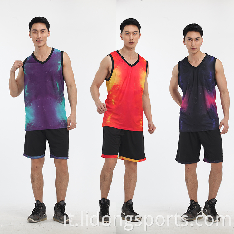 Basketball Wear OEM Basketball Jersey Fai da te stampa fai da te maglia di sublimazione maglia da basket per l'ingrosso